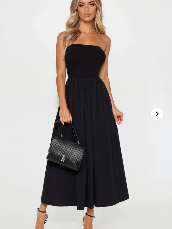 Fashion Nova Dresses & Skirts - Strapless Black Midi Dress - Sleek Feminine Silhouette